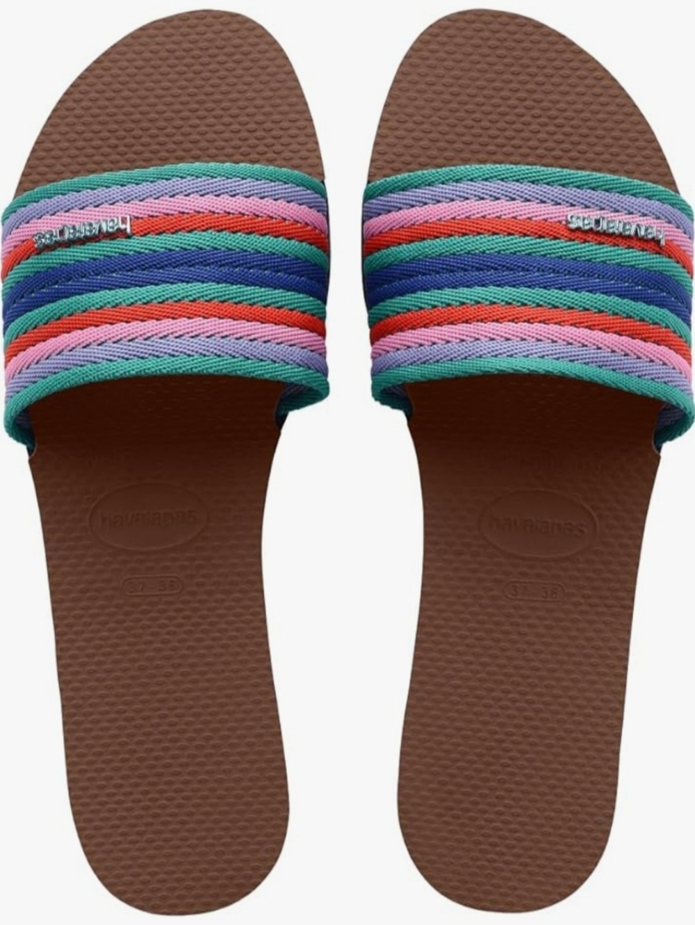 Havaianas Women's You Malta Mix Multicolored Stripe Slide Sandals In Rust